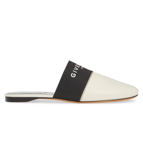 (Sold) Givenchy Bedford Flat Leather Mules Cream - Picture 3 of 12